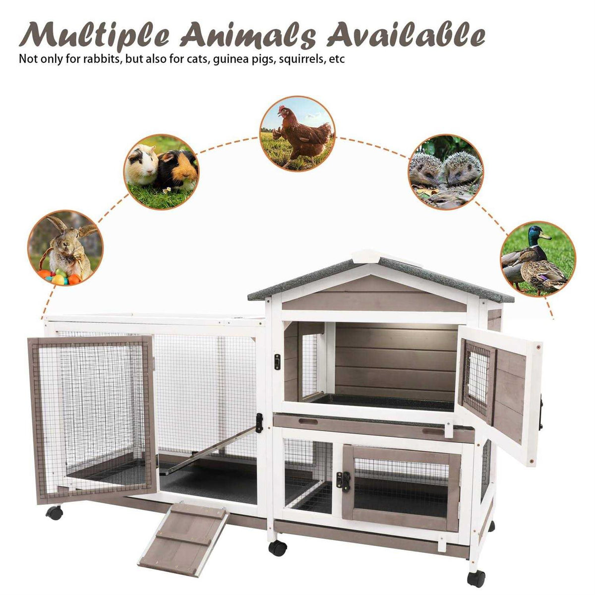 Rabbit Hutch 2 Story with 3 No Leak Trays A7159