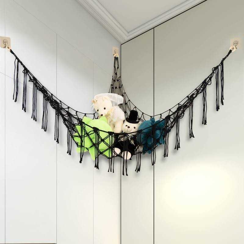 Large Toy Hammock Macrame Stuffed Animal Storage K5096