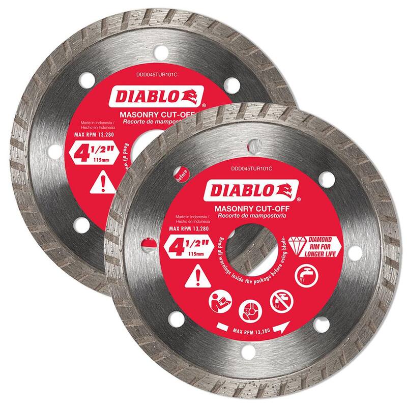 4-1/2 in. Turbo Rim Masonry Diamond Cut Off Blade 2-Pack Q724