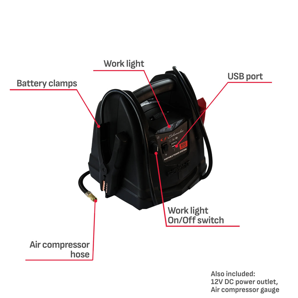 Portable Power Station with Jump Starter and Air Compressor X6412