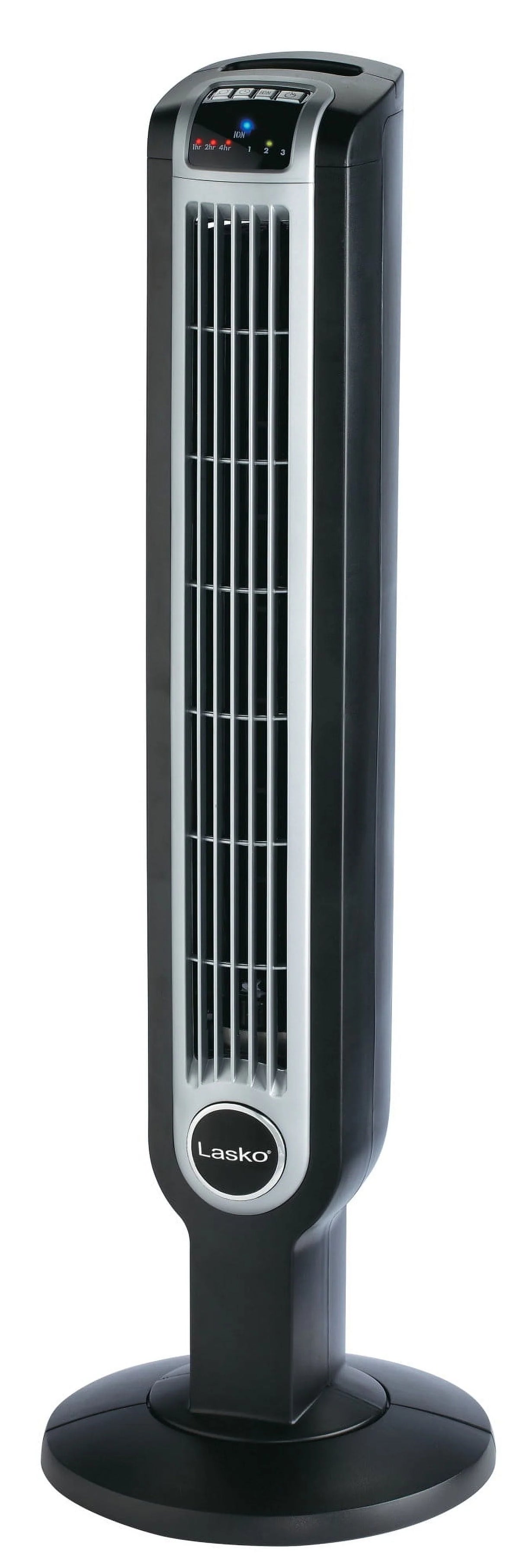 Black 3-Speed Oscillating Tower Fan with Remote P25772