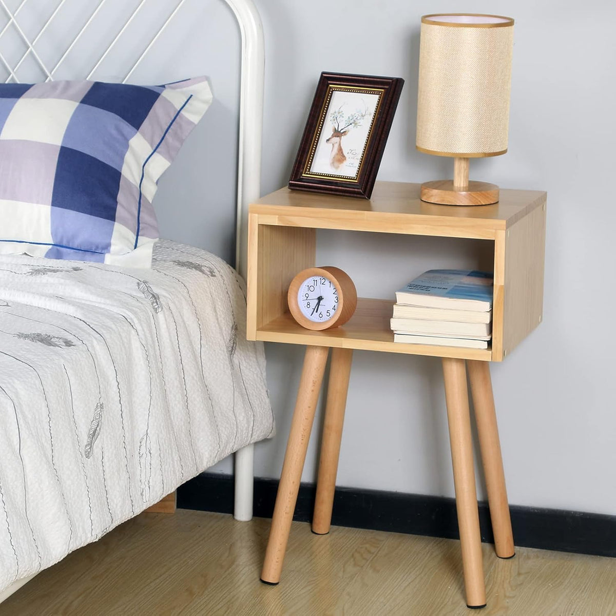 Solid Wood Nightstand Bedside Table End Side Table H2147
