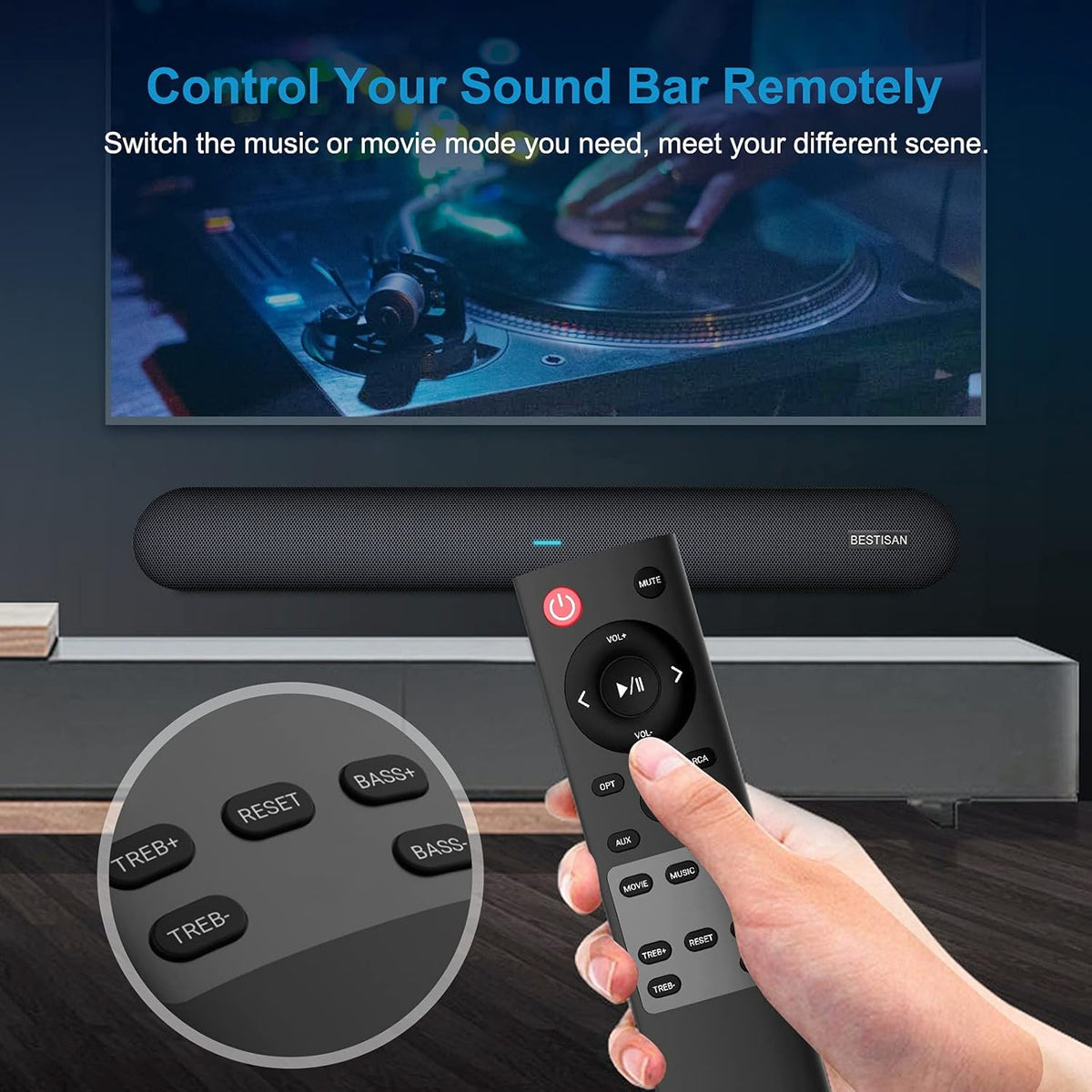 Wired and Wireless Bluetooth Sound Bar T6237