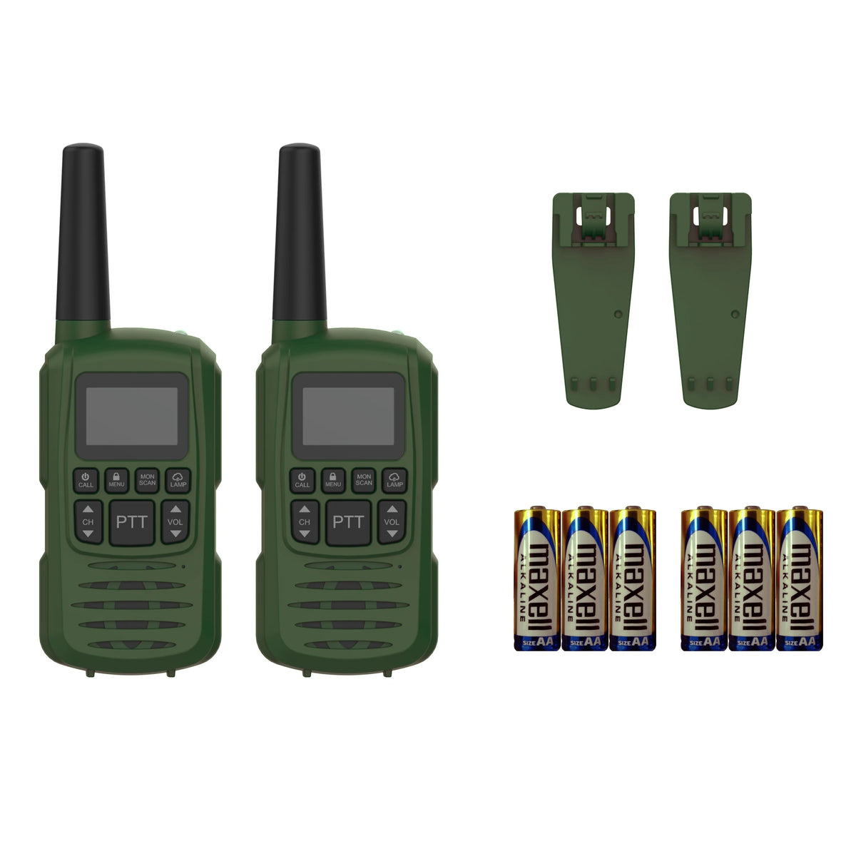 Green 22 Channel 2 Pack Walkie Talkie Q83933