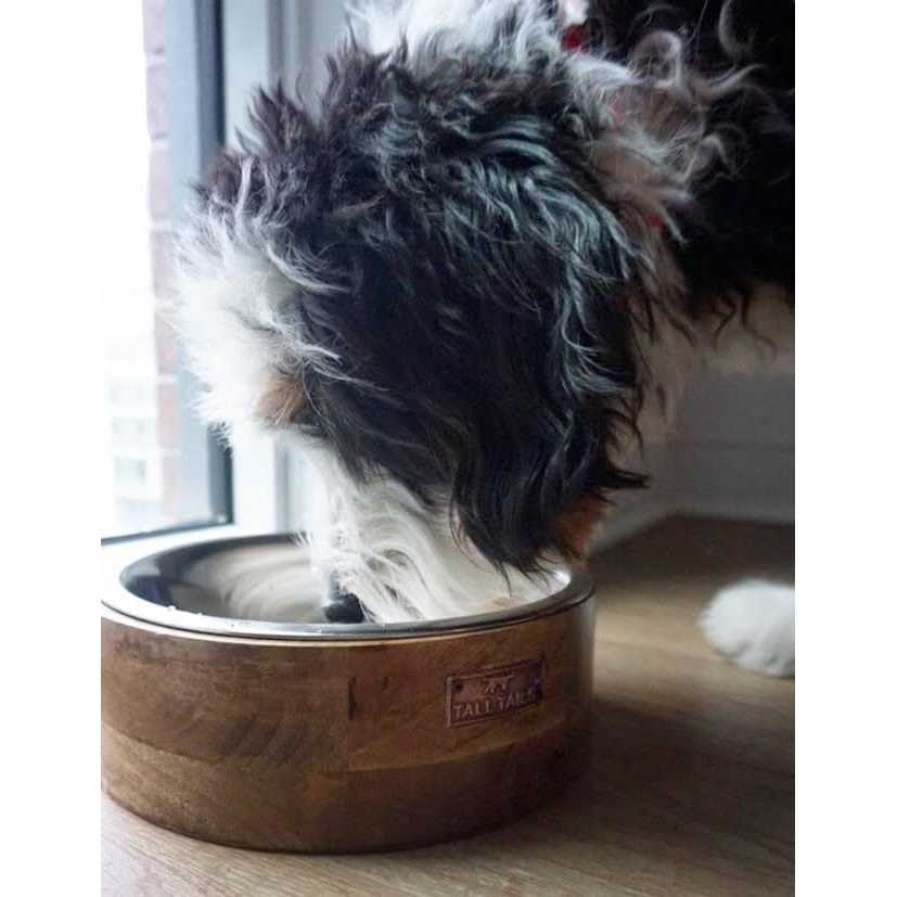 Wood Dog Bowl E2845