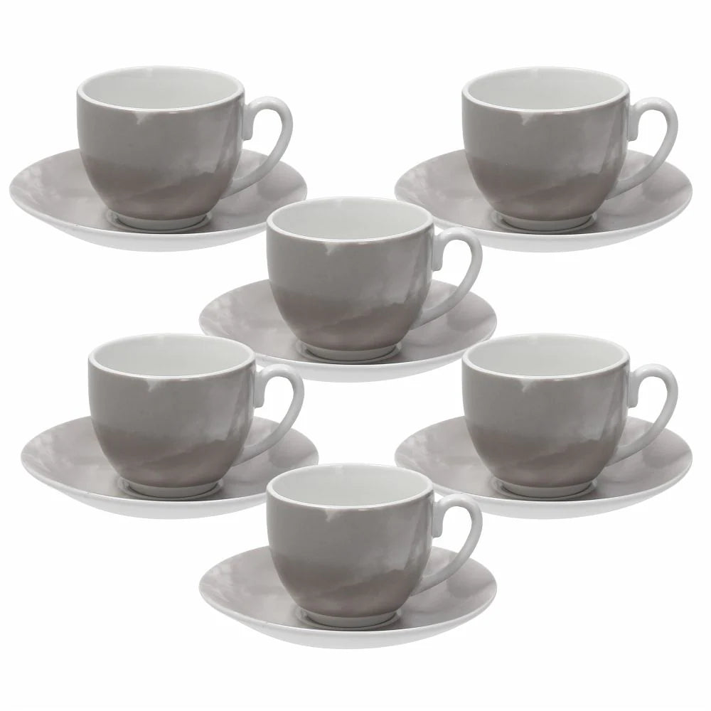 Beige Cup & Saucer Set of 6 L477
