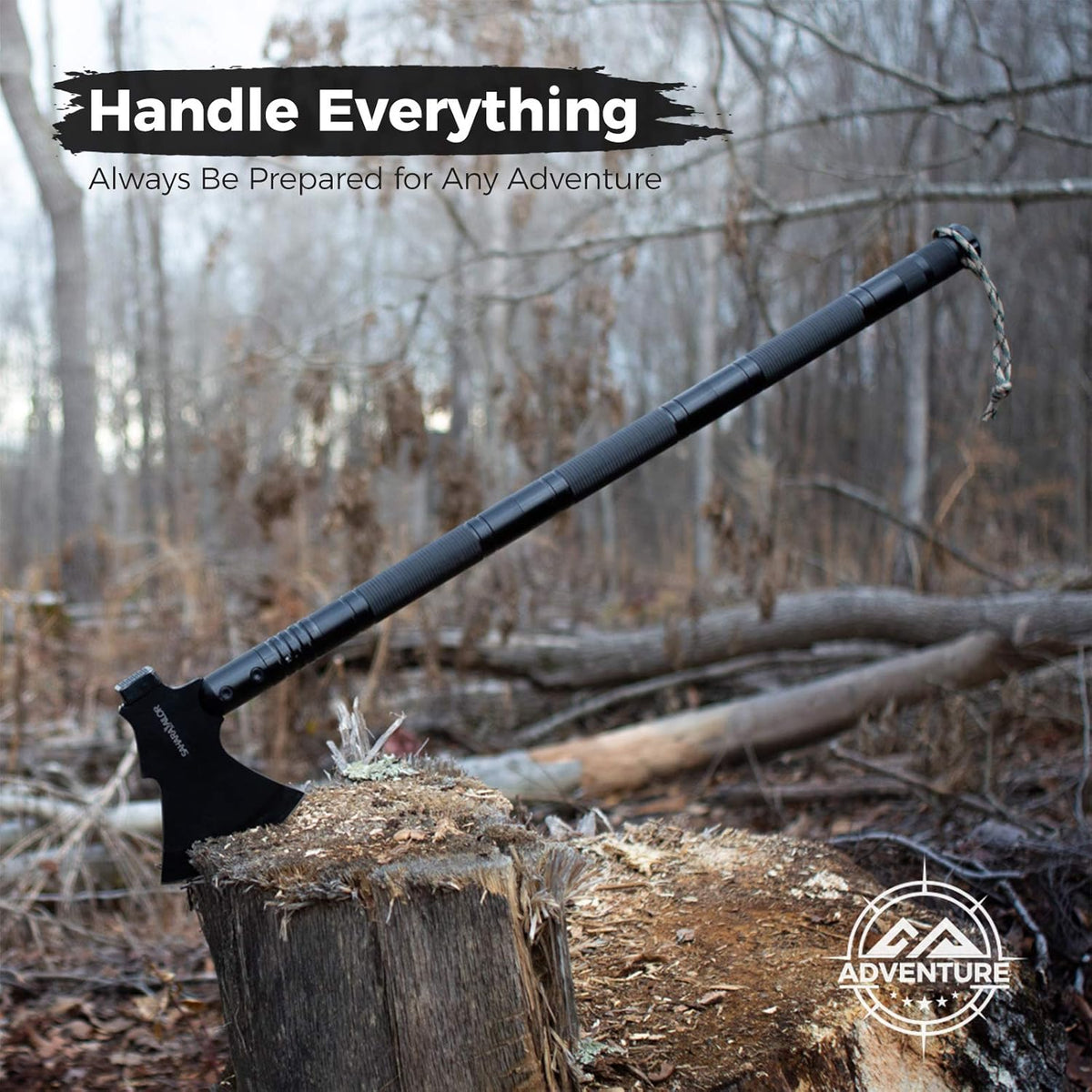 High Carbon Steel Tactical Camping Shovel with Axe S461098