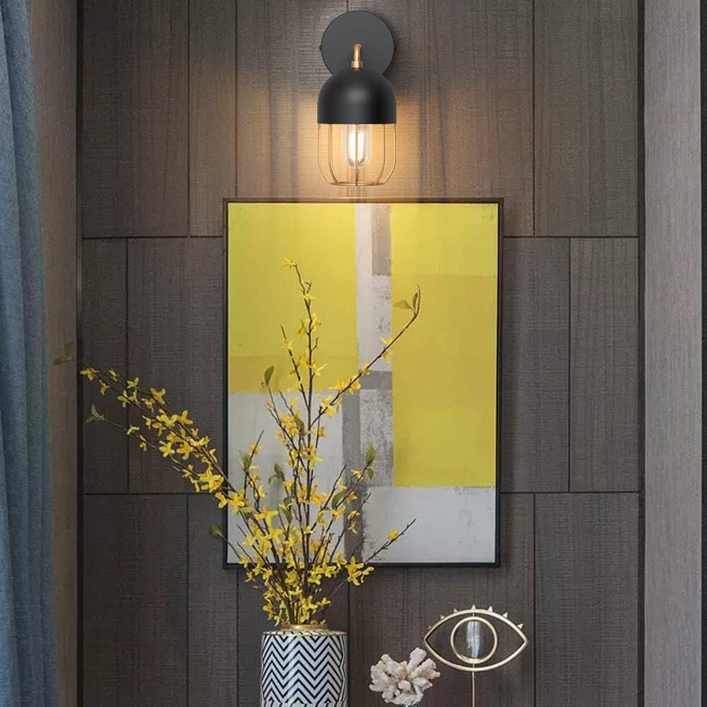 Black and Gold 3-Light Bathroom Vanity Lights C7239