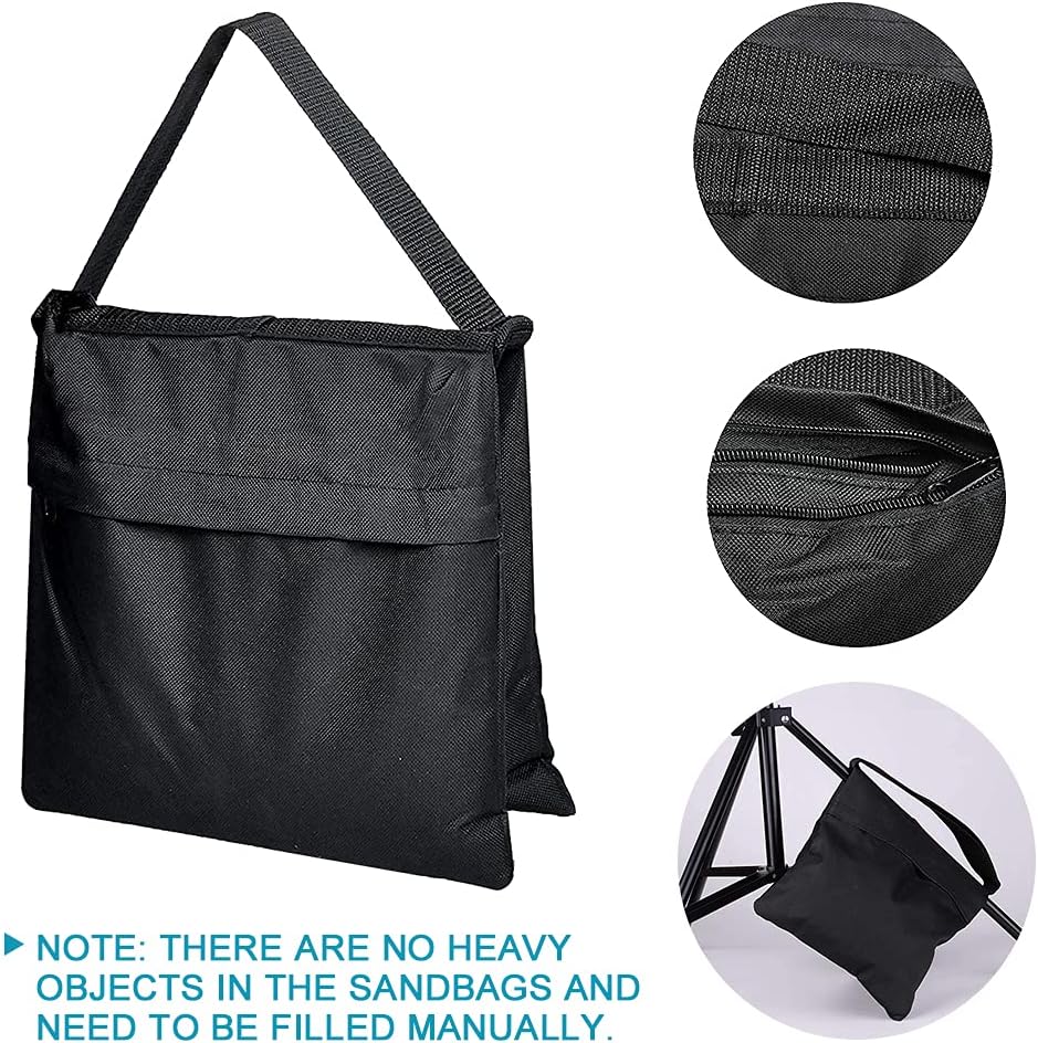Photo Video Studio Backdrop Stand with 8 Spring & 4 Clips, 6.5ft x 10ft Adjustable Muslin Background Support System Kit with Sand Bag, Carry Bag B577975