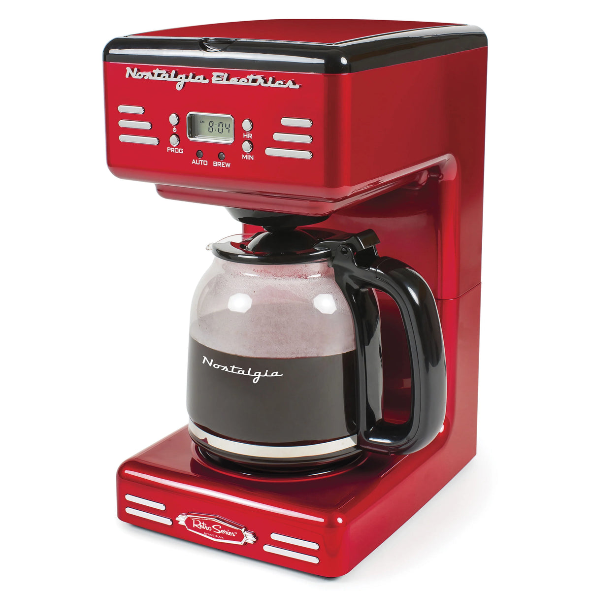 Red 12-Cup Programmable Retro Coffee Maker B504791