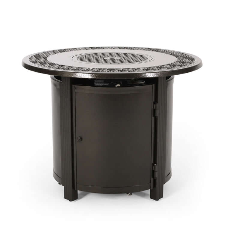 4-Seater Wicker Swivel Chair and Fire Pit F4893