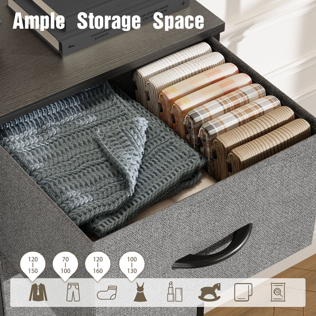 Gray 11 Drawer Fabric Storage Dresser Y273