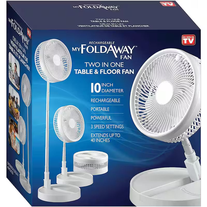 2-in-1 Adjustable-Height 40 in. Portable Rechargeable 3-Modes Pedestal Fan C308