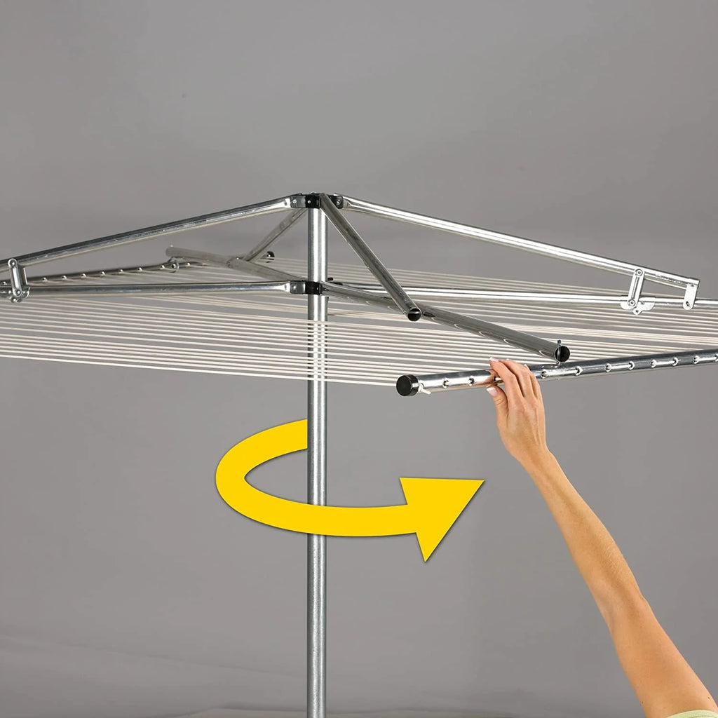 Rotary Outdoor Umbrella Drying Rack 30-Lines with 182 ft. Clothesline Y8112