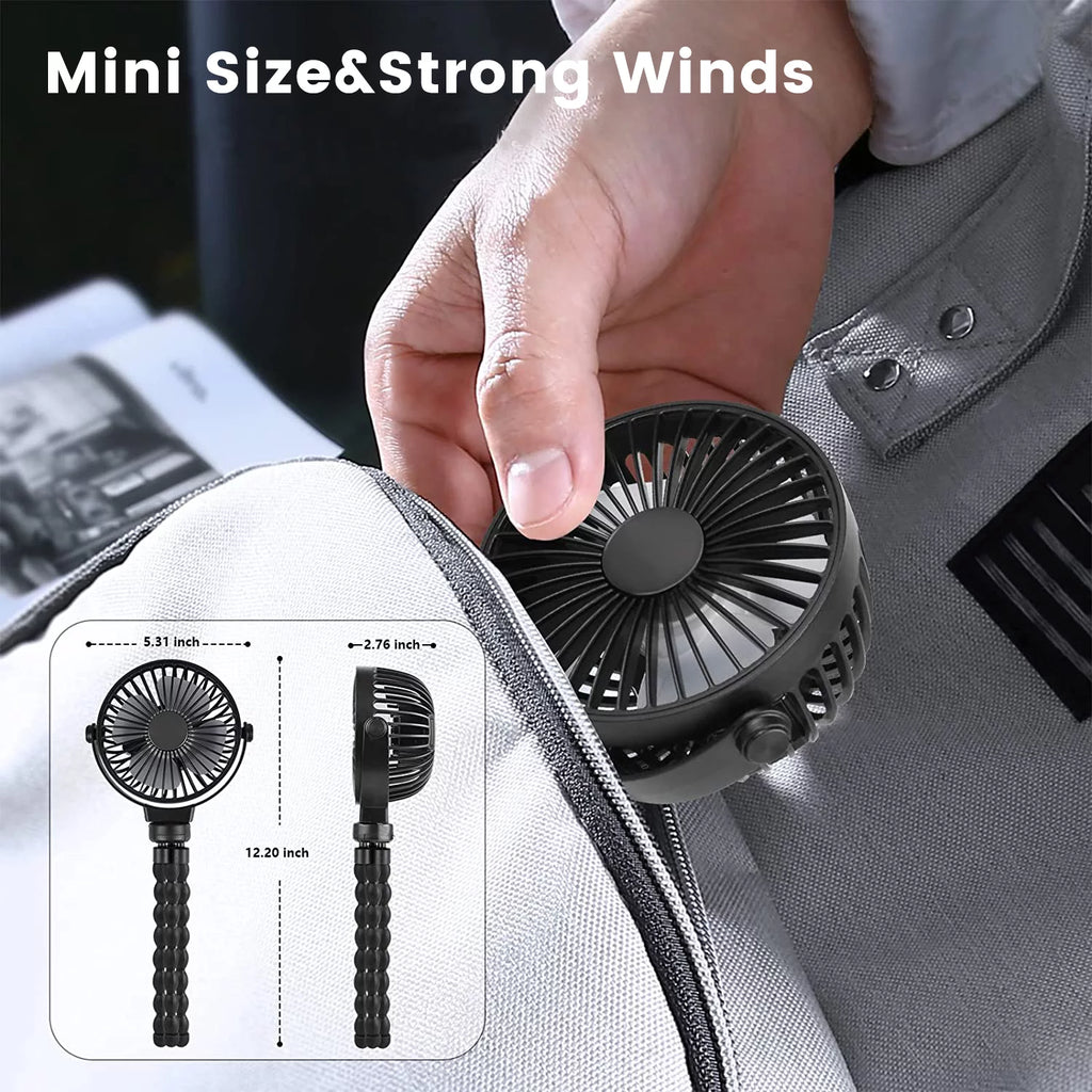 Portable Battery Operated Clip on Fan with Flexible Tripod White A8395