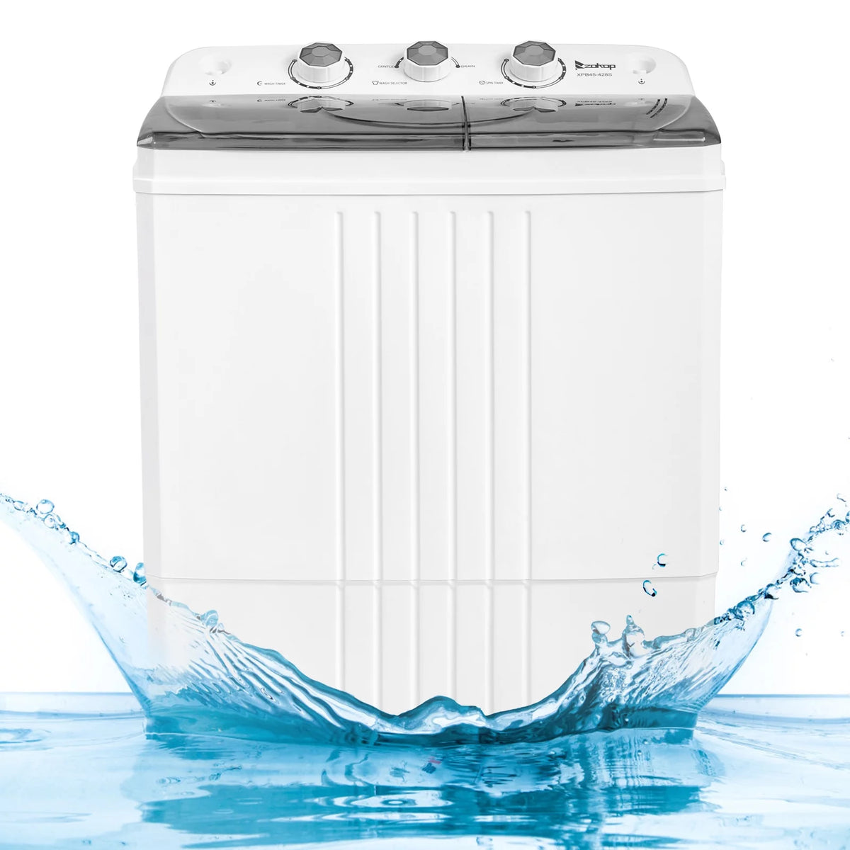 20LBS Portable Compact Twin Tub Washing Machine Washer Dryer, Gray J94247
