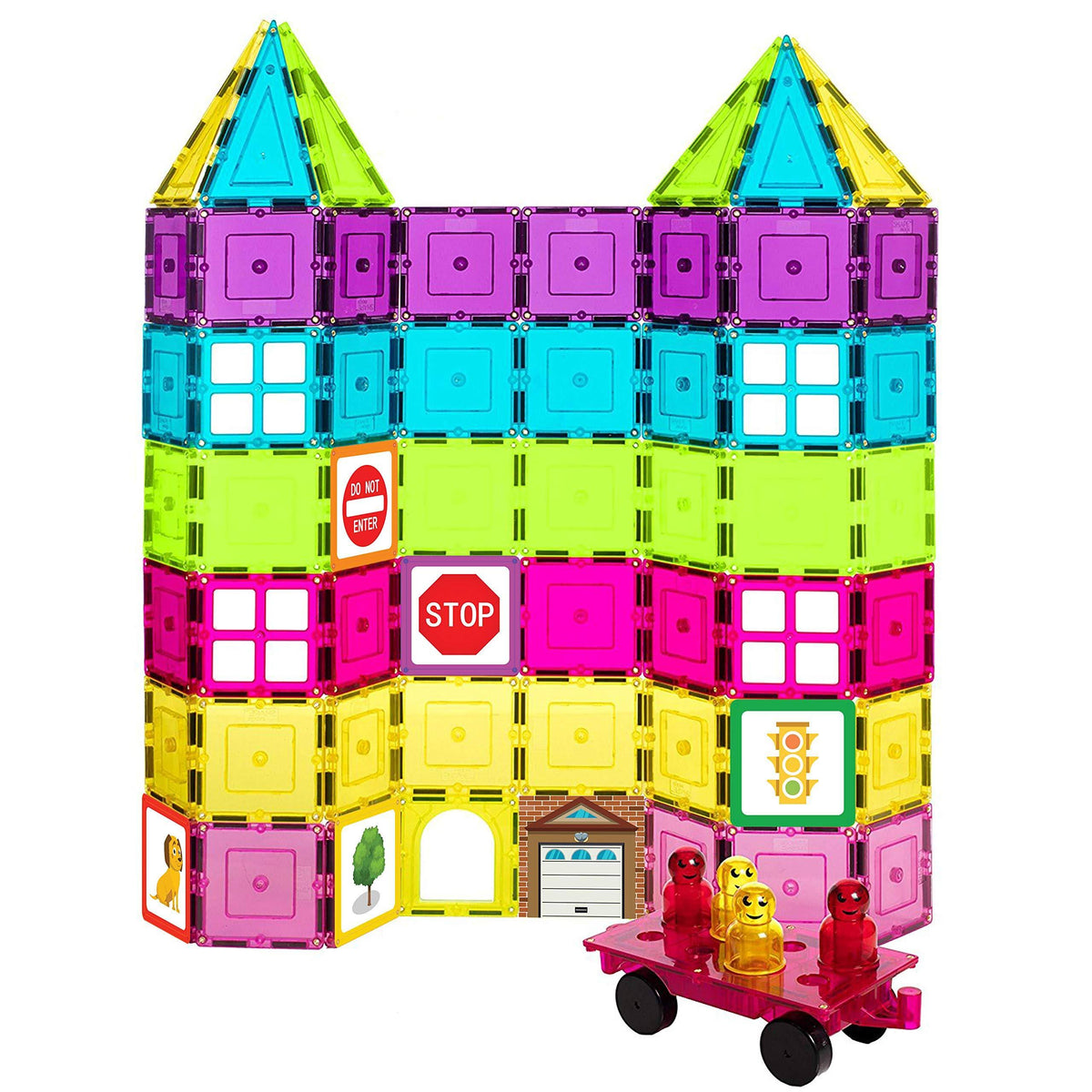 Magnetic Tiles Building Set 104 Pastel Neon Black S5967