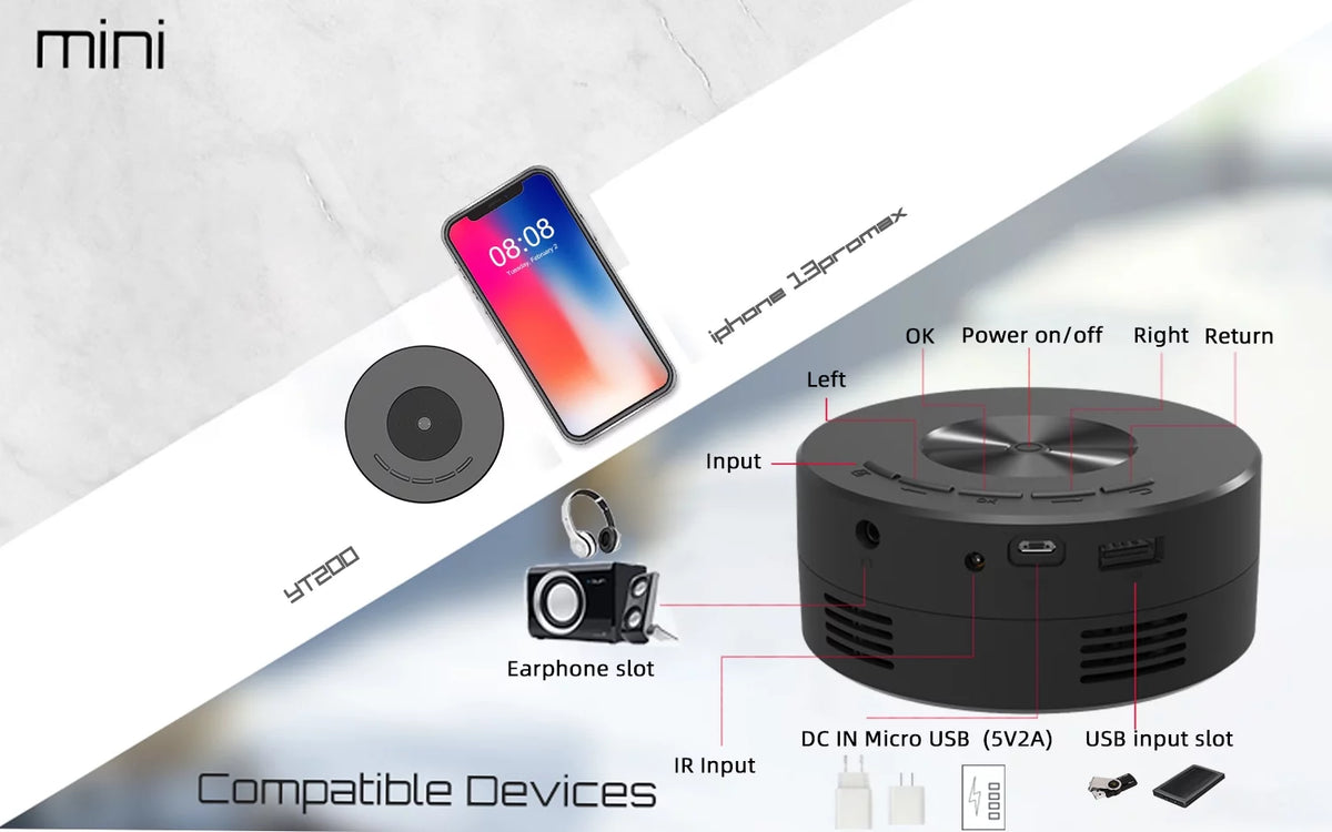 1080p Mini Projector X56042