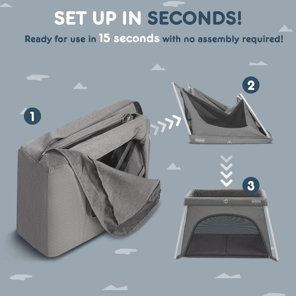 Portable Foldable Travel Crib with Mattress W1149