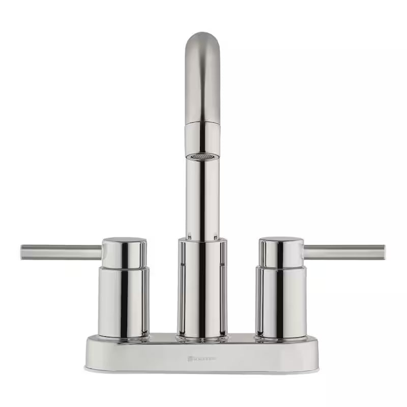 4 in. Centerset Double Handle High-Arc Bathroom Faucet in Polished Nickel N6024