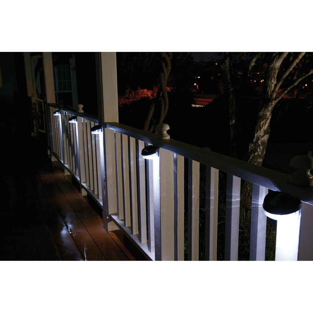 Solar LED Brown Finish Fence Lights, 4 Pack Y94014