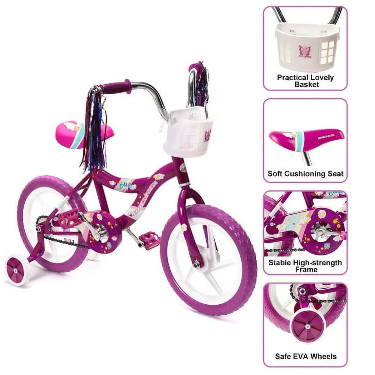 2 Kid's BMX Bicycle with Coaster Brake and Training Wheels I217720