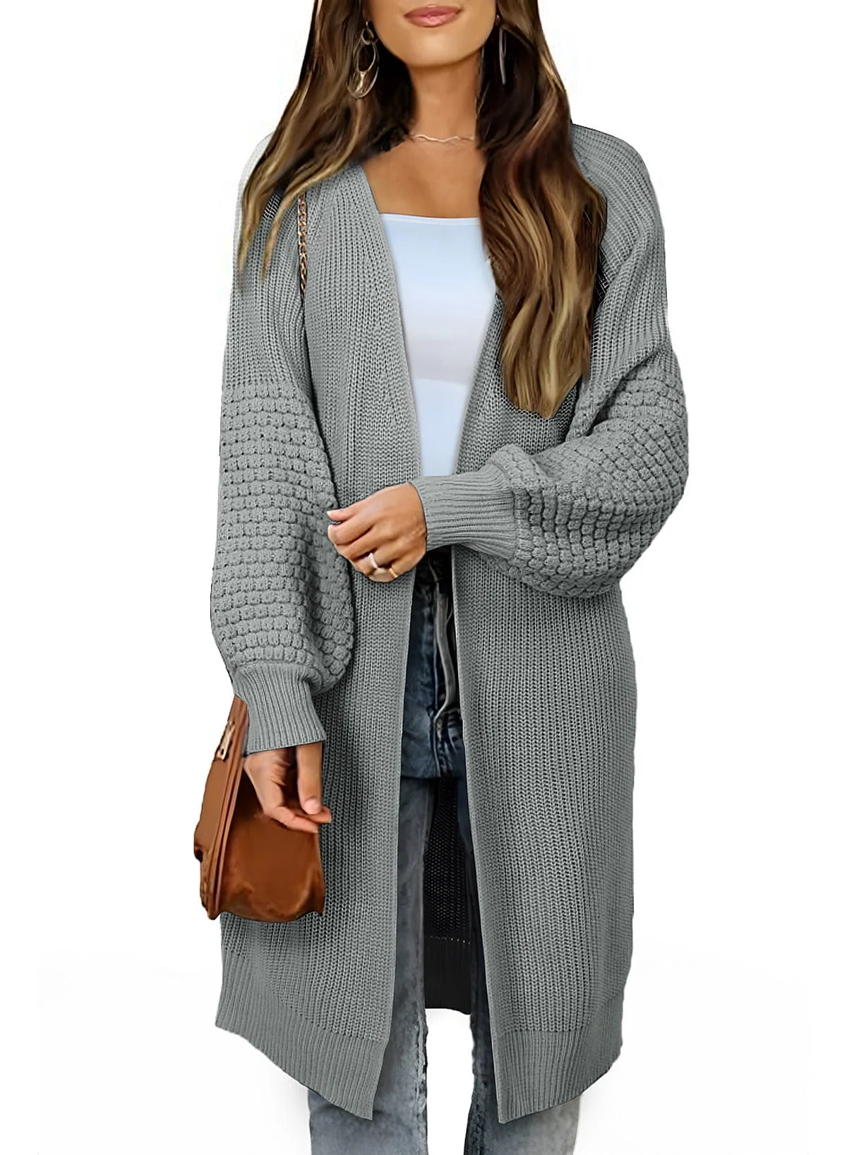 Oversized Cable Knit Cardigan E7932