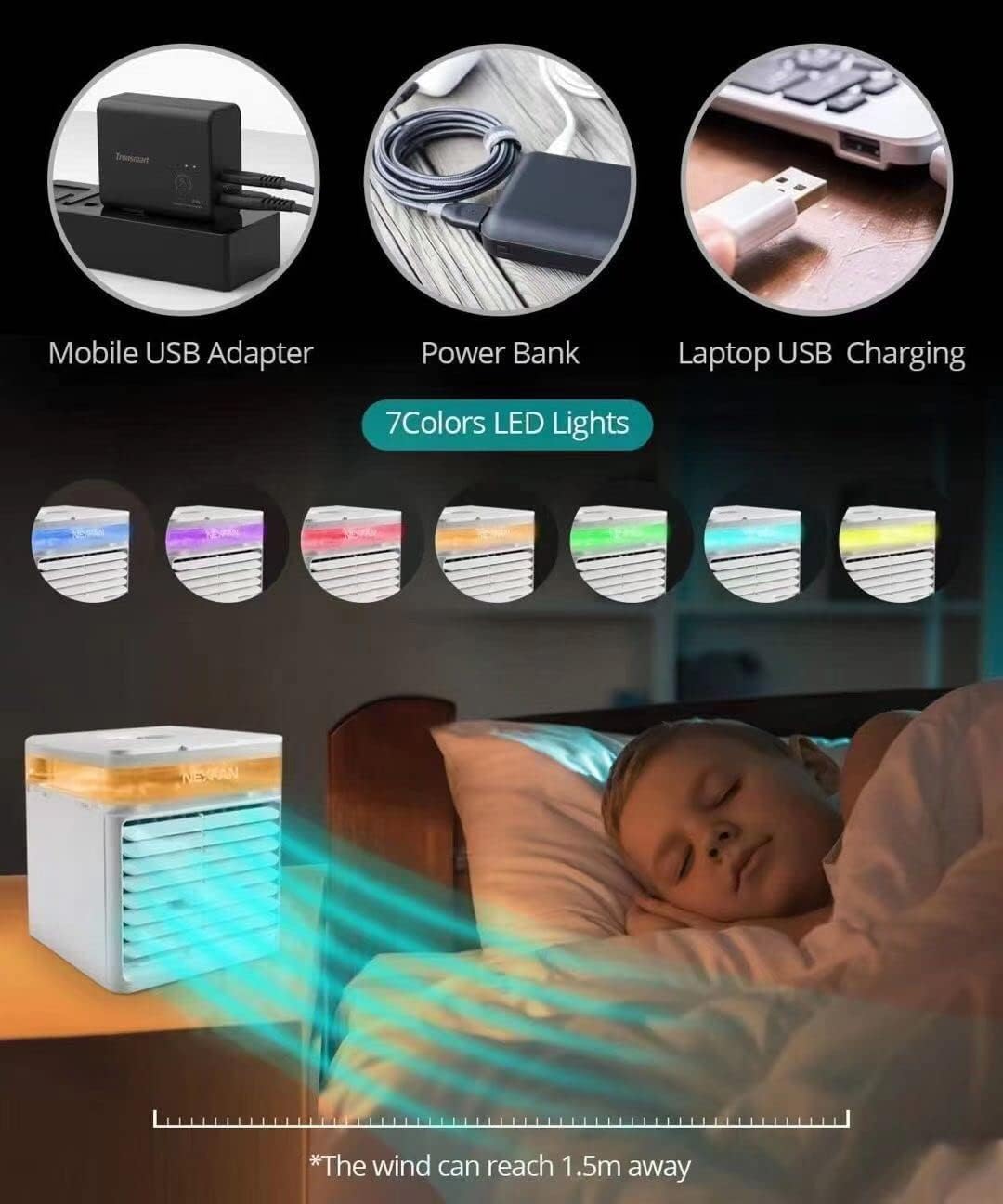 Portable Air Cooler 3-Speed Humidifier W7852