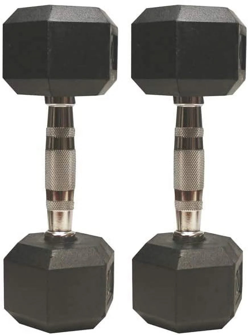 Coated Hex Dumbbell Set of 2 with Metal Handles Y498439