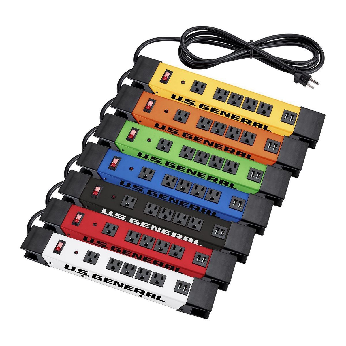 5-Outlet Magnetic Power Strip with 2 USB Ports F871