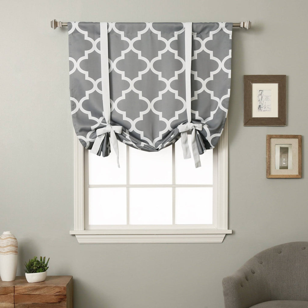 63-inch Moroccan Print Room Darkening Tie-Up Window Shade Y615