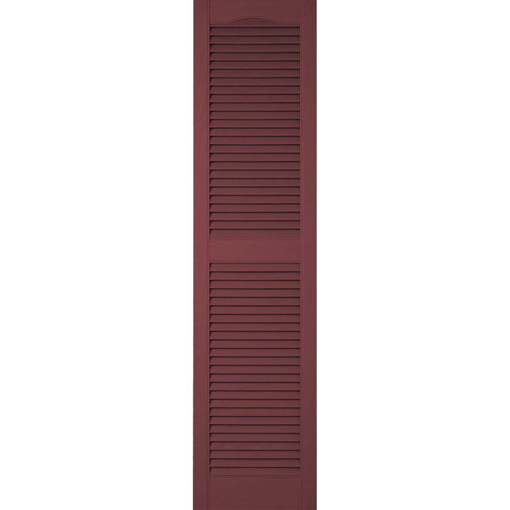 Vinyl Cathedral Top Open Louver Shutters E634674