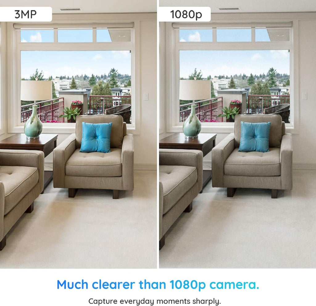 3MP HD Plug-in Indoor WiFi Security Camera, Pan Tilt, Night Vision, Pack of 2 N464875