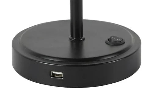 Black Metal Stick Lamp with USB Port X63985
