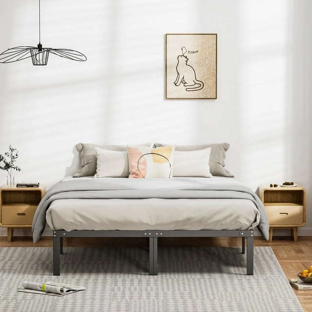 Twin Size Metal Platform Bed Frame with Headboard and Footboard C63310
