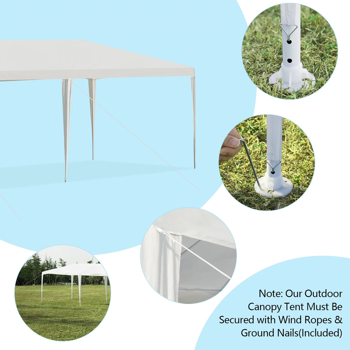 10'x20' Canopy Tent with 4 Sidewalls and Carry Bag K5289