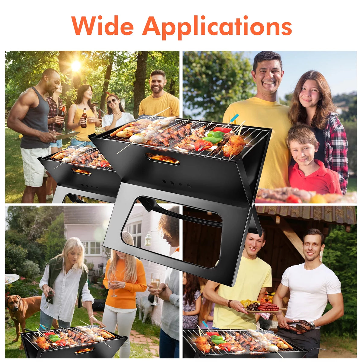 Foldable Charcoal Stainless Steel BBQ Grill P3177