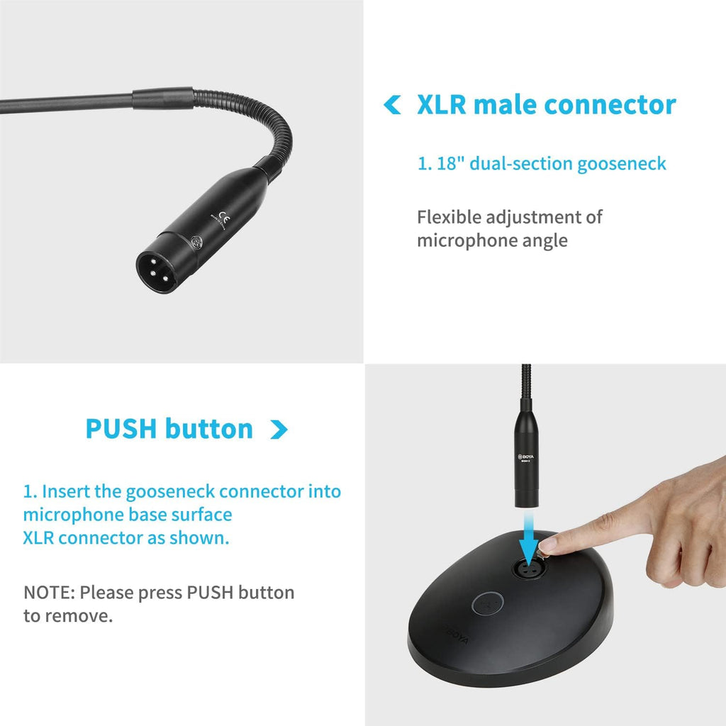 Desktop Gooseneck Condenser Microphone with Base LED Indicator W4348
