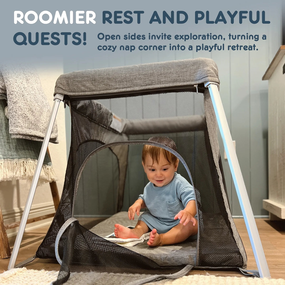 Portable Foldable Travel Crib with Mattress W1149