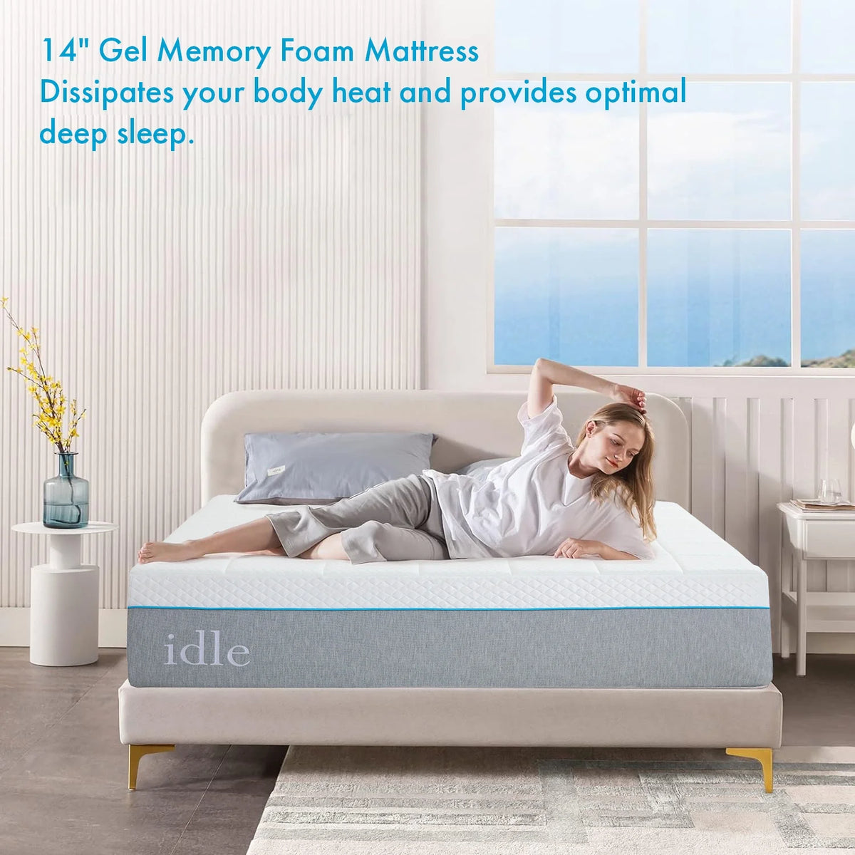 14 inch Medium Firm Gel Memory Foam Queen Mattress A71648