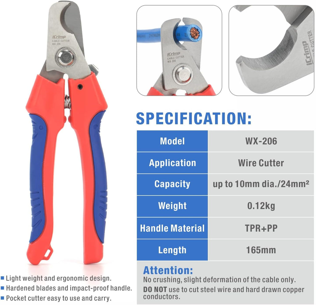 Solar PV Cable Crimping Tool Kit with Stripper, Cutter, Spanner and Connectors U918