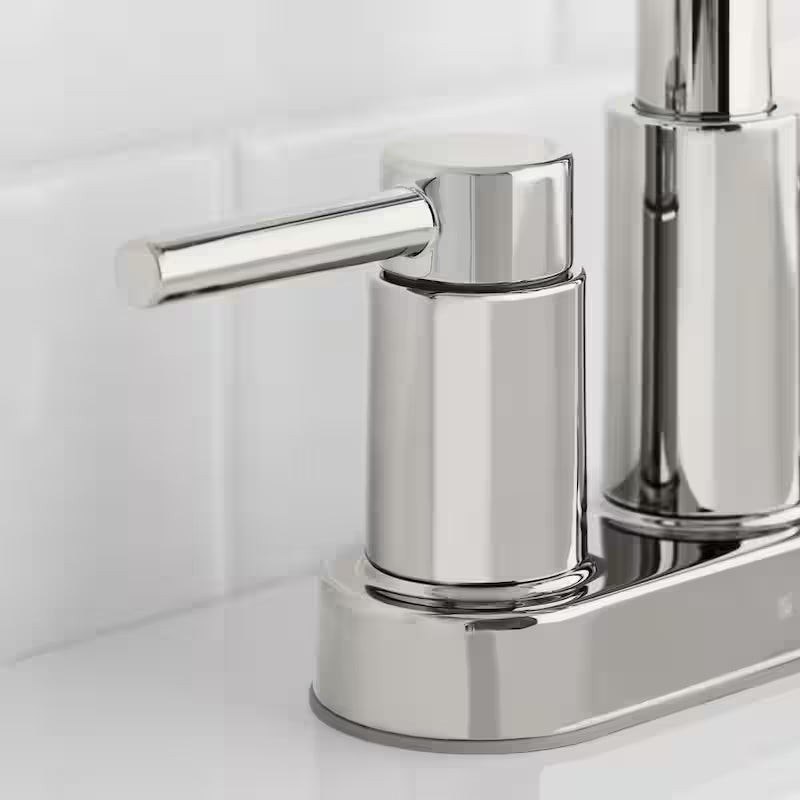 4 in. Centerset Double Handle High-Arc Bathroom Faucet in Polished Nickel N6024
