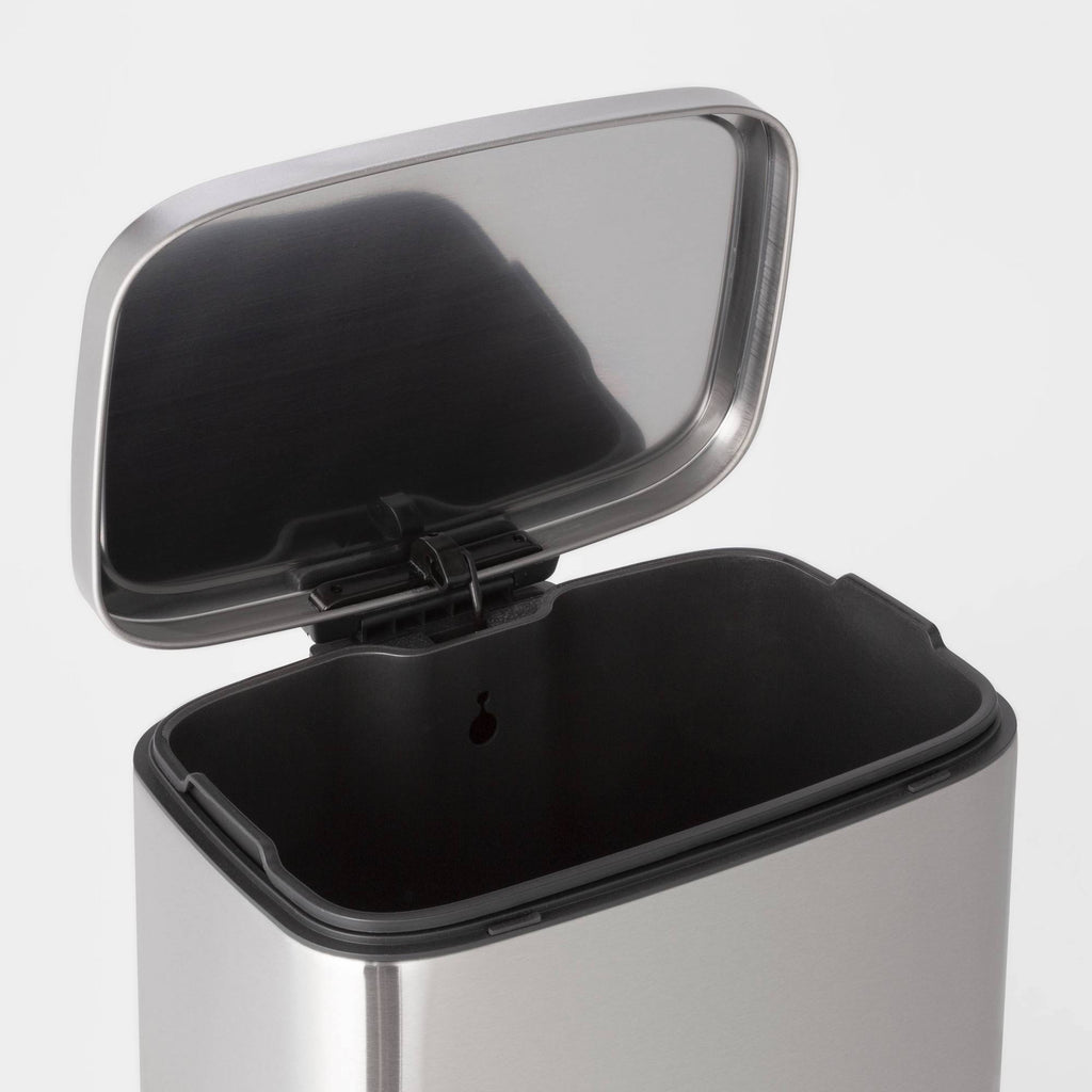 45L Rectangular Step Trash Can Silver X11506