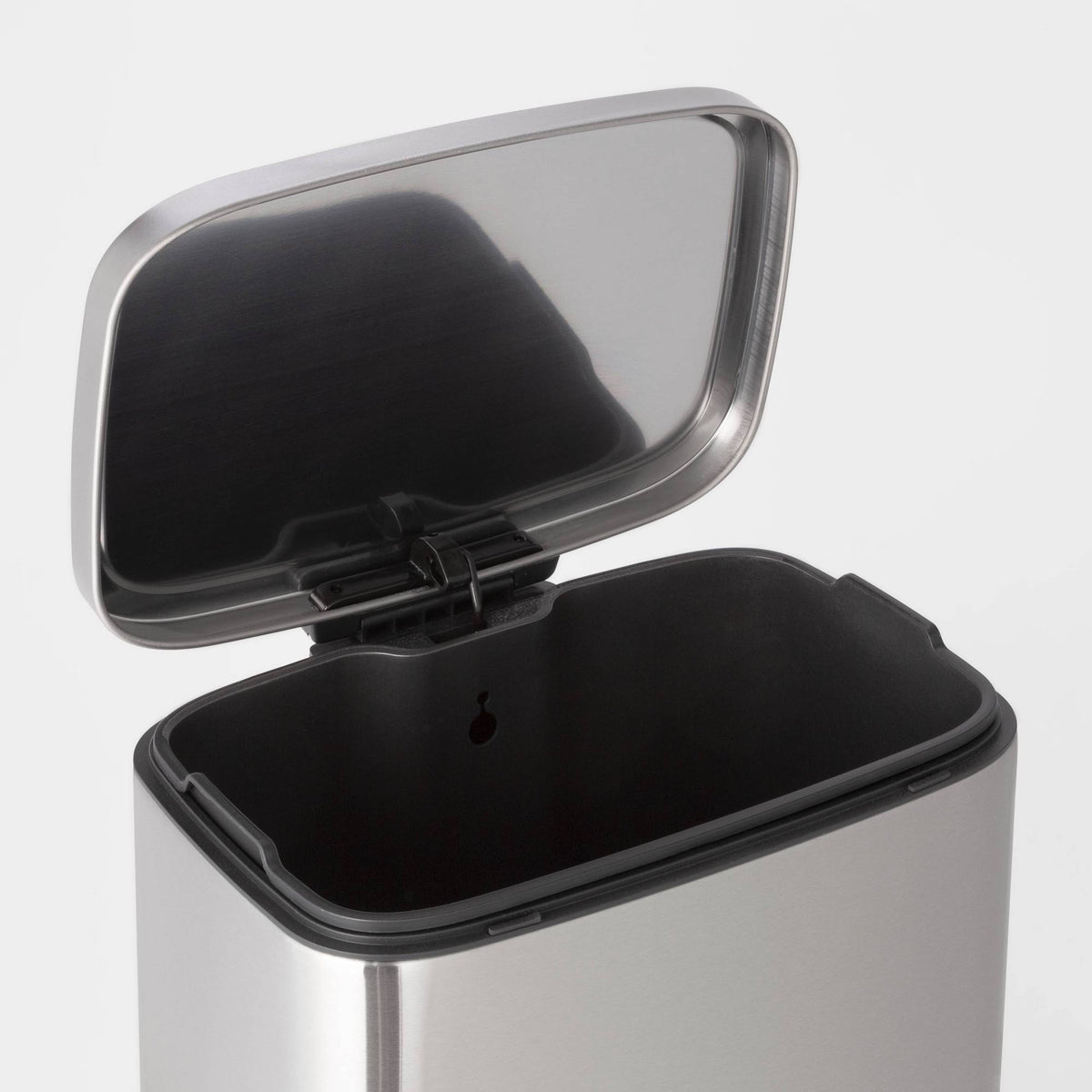 45L Rectangular Step Trash Can Silver X11506