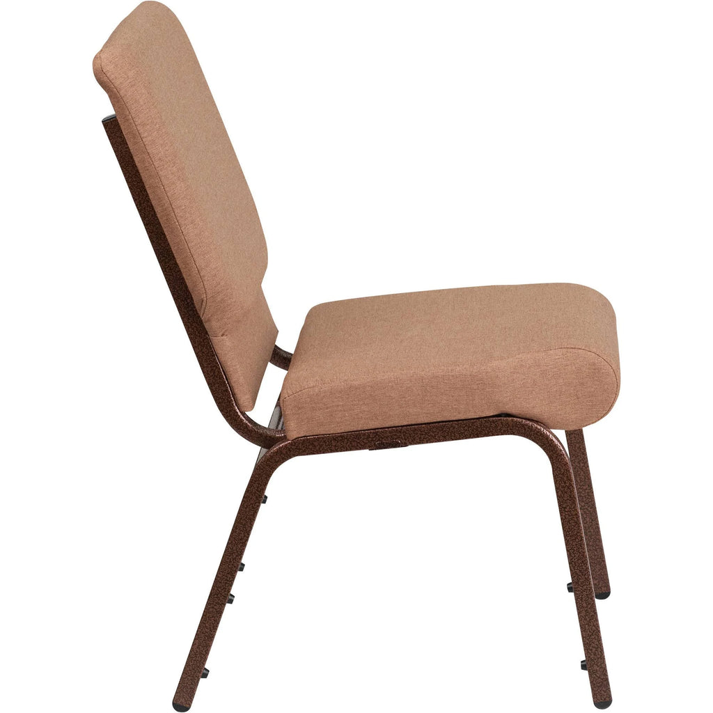 Caramel Fabric Stacking Church Chair U78664