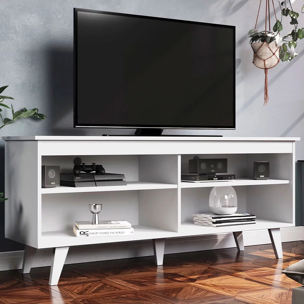 Black TV Stand with Storage Shelves H1503