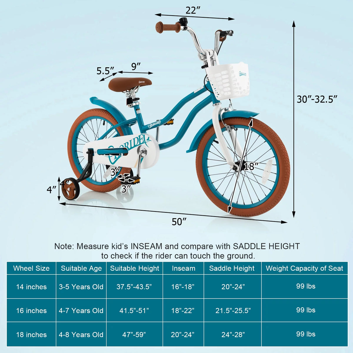 18'' Kids Bike with Training Wheel Kickstand Pink P146