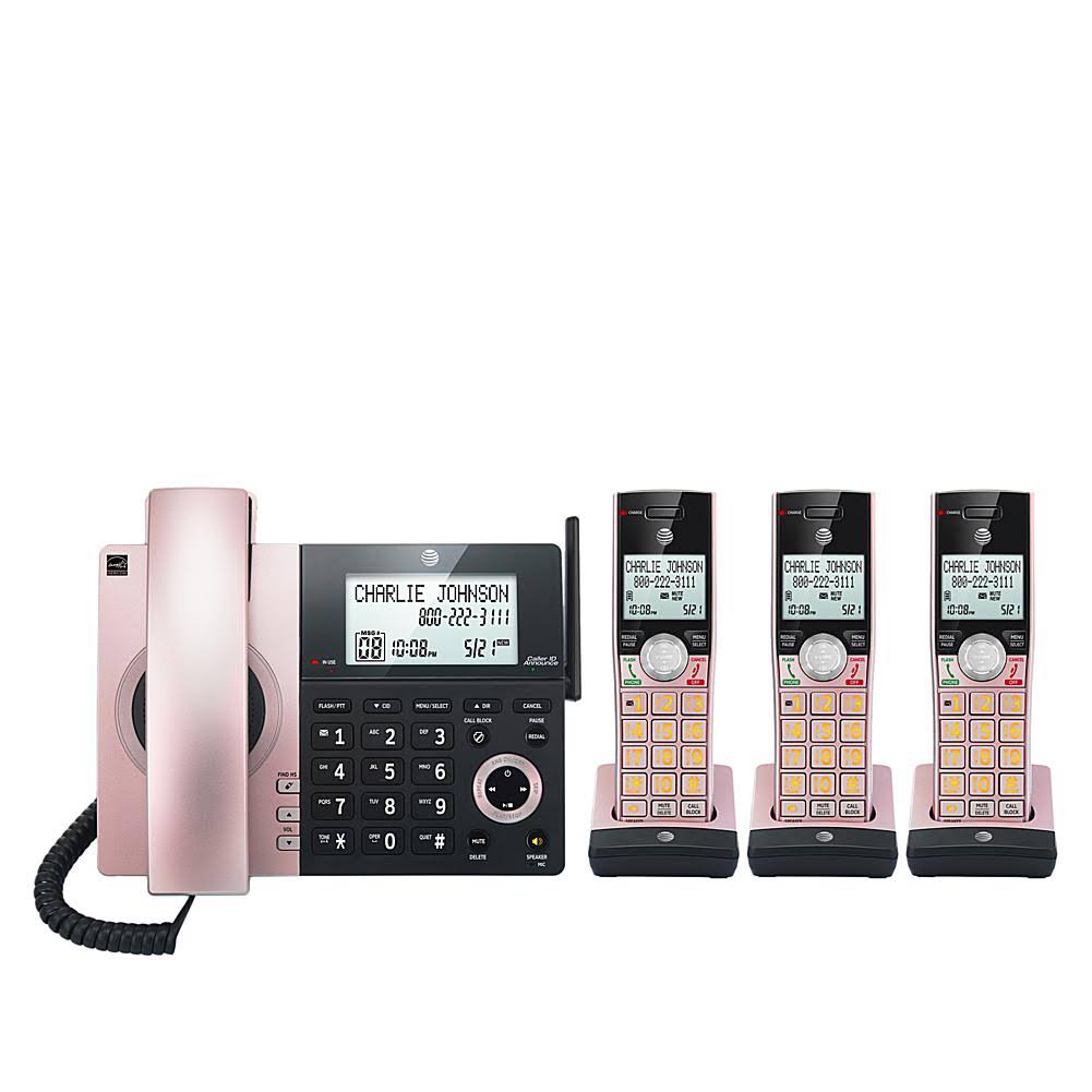 Expandable Corded/Cordless Phone with Smart Call Blocker, Silver/Black with 3 Handsets A310420