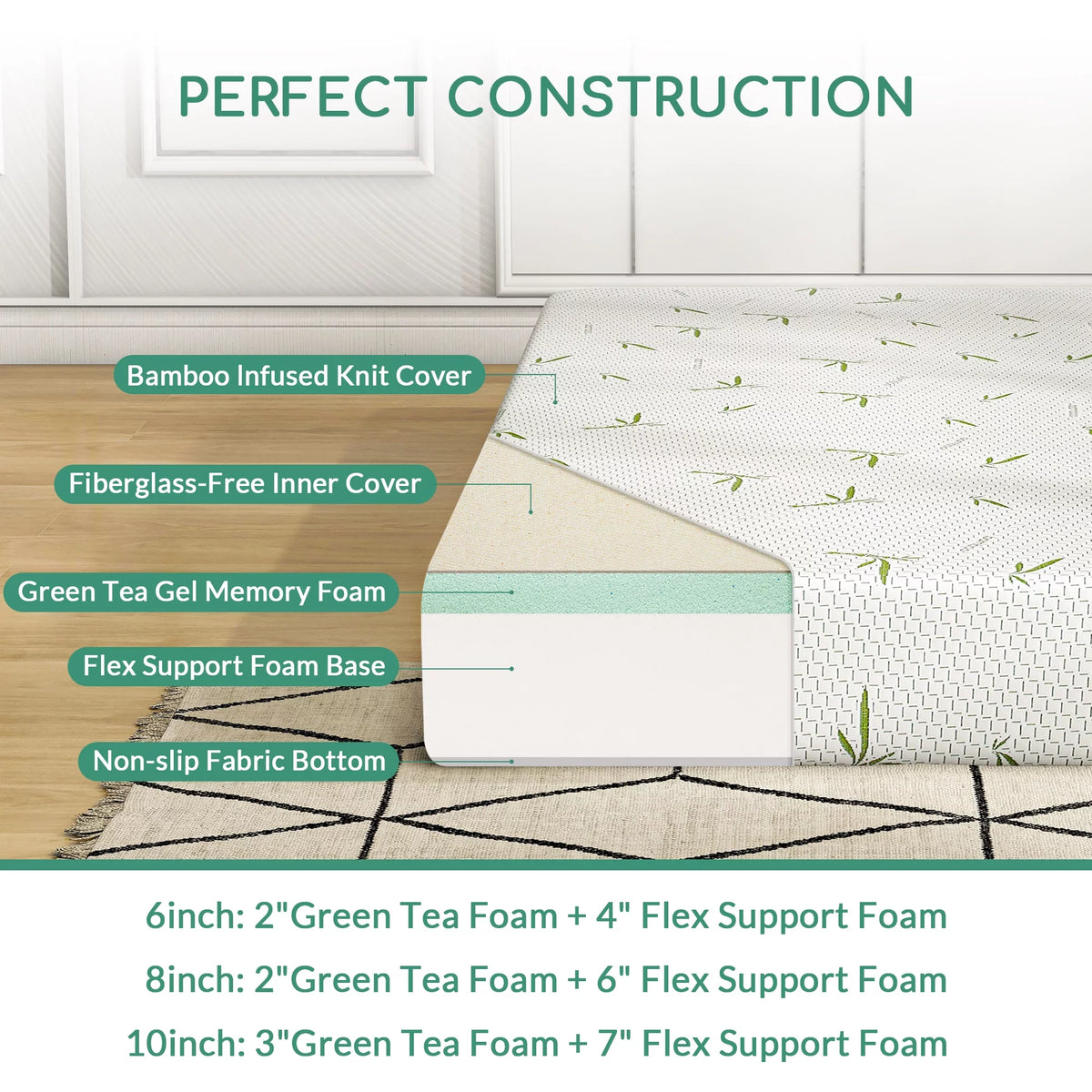 California King 8 inch Memory Foam Mattress H8891