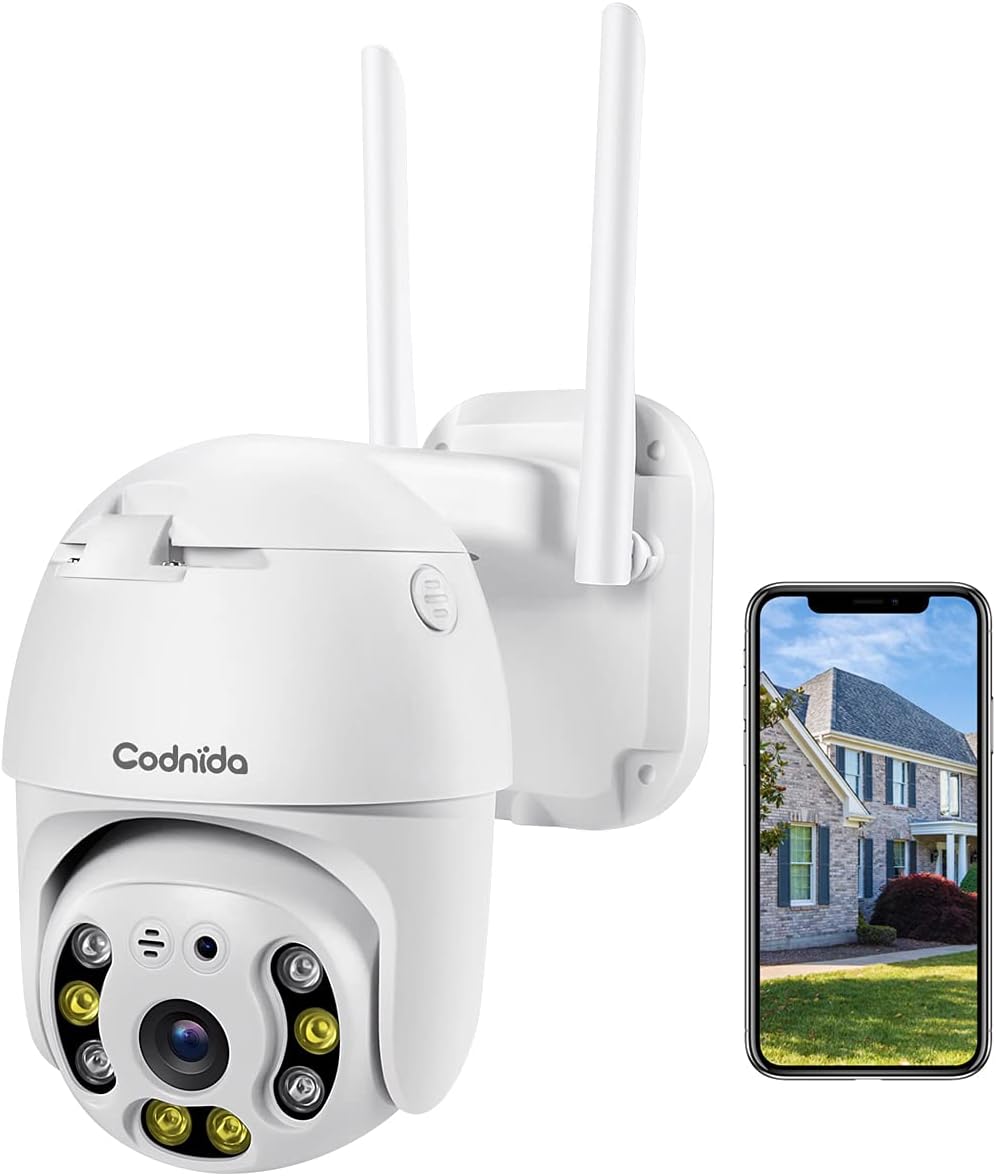 Outdoor Pan Tilt Wireless WiFi Security Camera 1080P PTZ Dome B4623